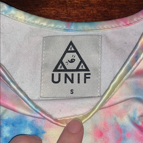 UNIF Tie Dye Rainbow Halter Crop Top - Picture 4 of 4